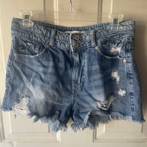 KanCan Blue Distressed Jean Shorts